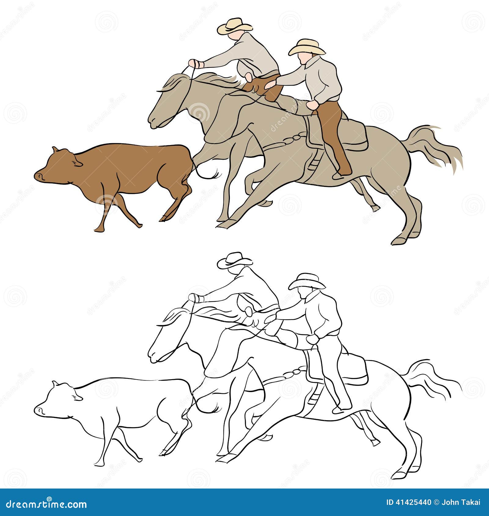 cowboy herding cattle