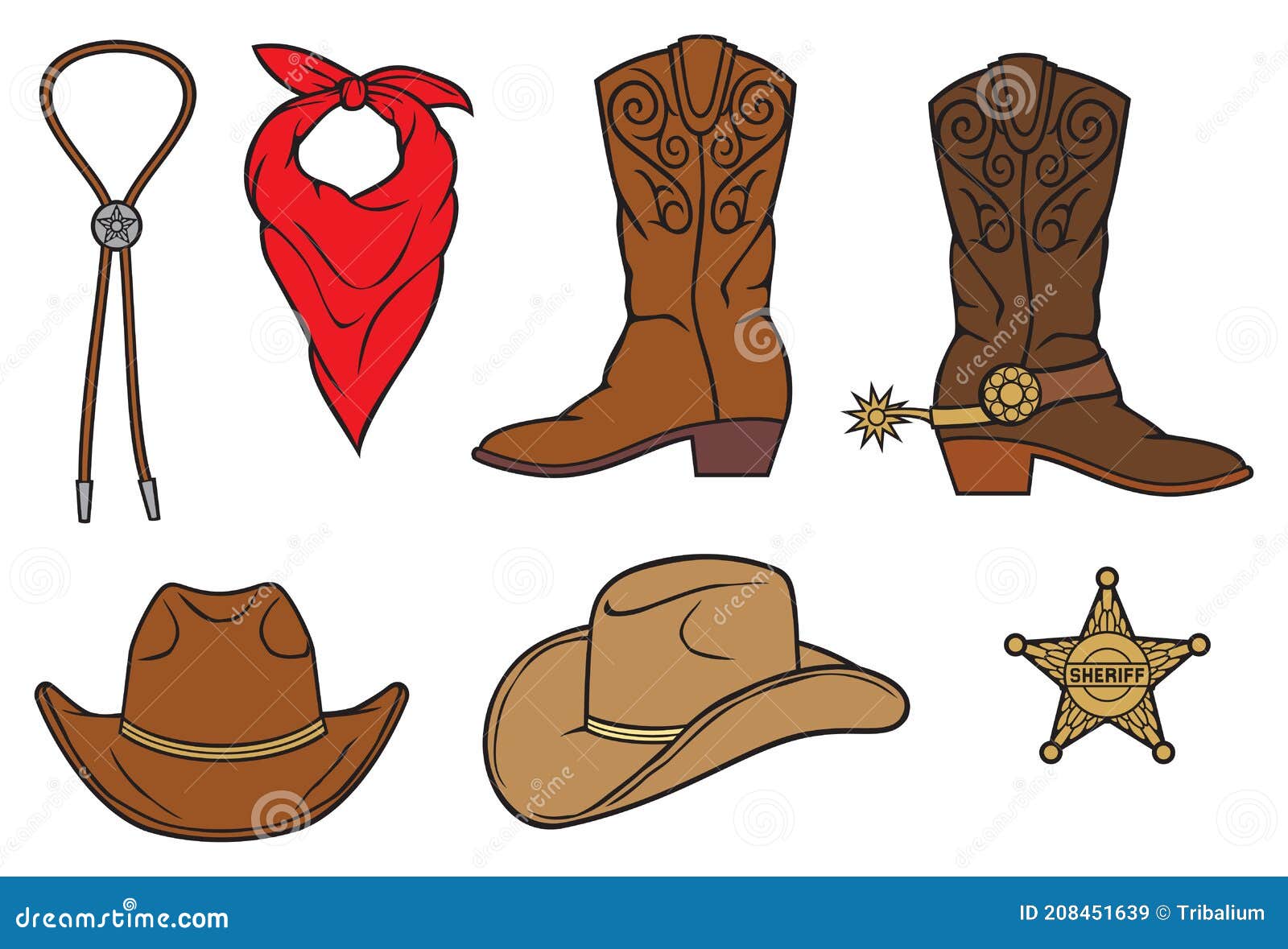 Cowboy Icons Set Vector Illustration Stock Vector - Illustration of ...