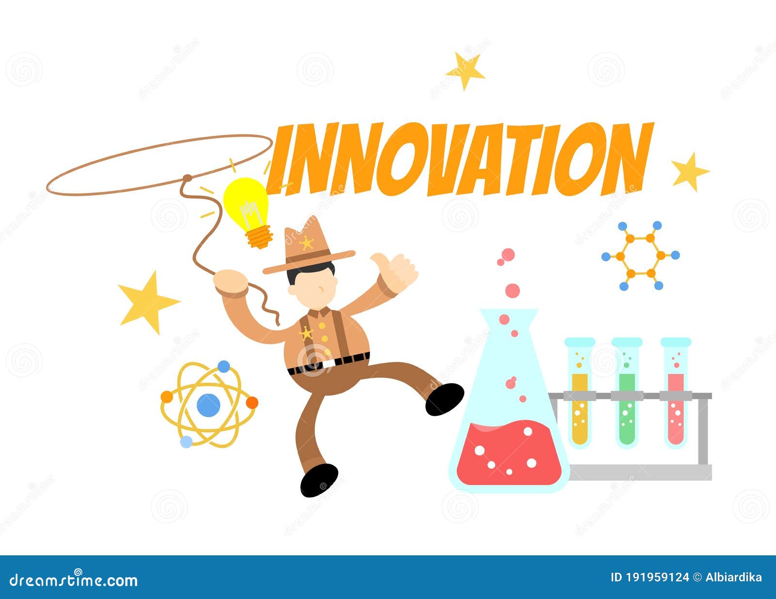 Cowboy America and Experiment Laboratory Research Innovation Science Cartoon  Doodle Flat Design Vector Illustration Stock Vector - Illustration of  education, cartoon: 191959124