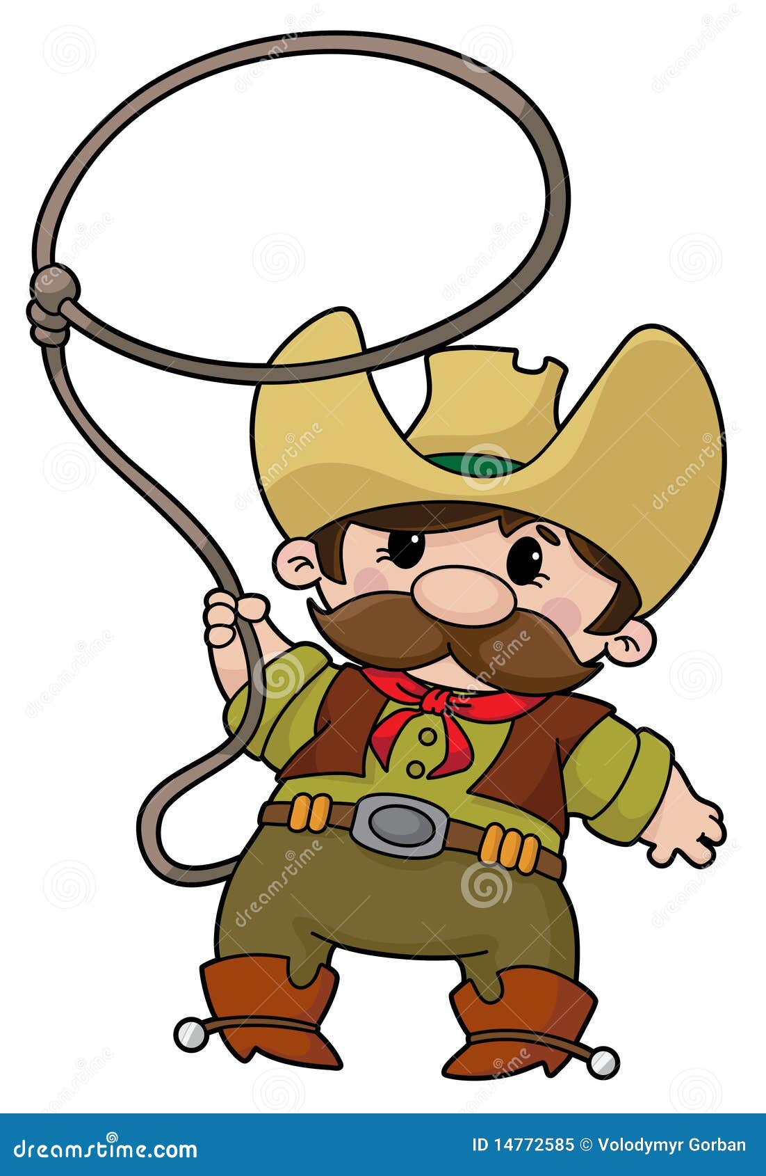 Cowboy with lasso stock vector. Illustration of legend - 14772585