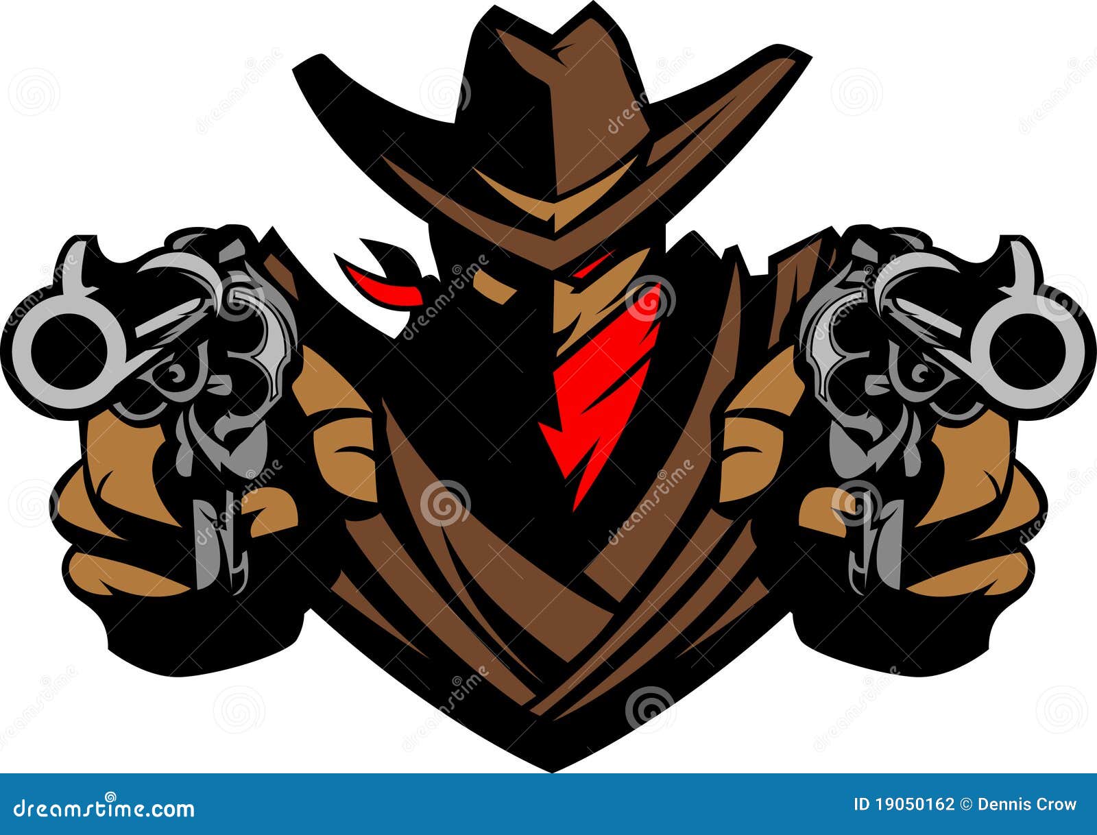 Cowboy Mascot Illustration Vector Logo Stock Vector - Illustration of