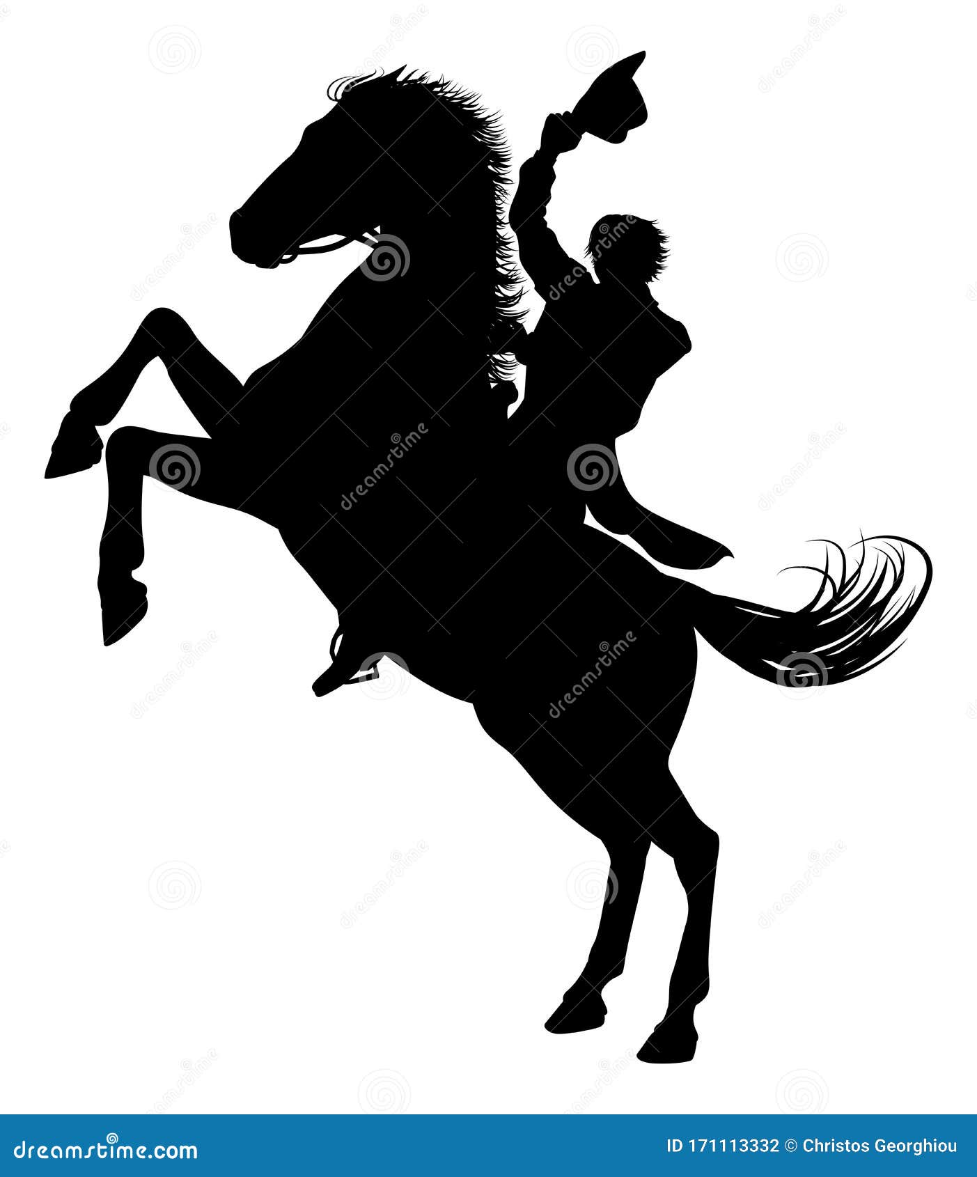 cowboy riding horse silhouette