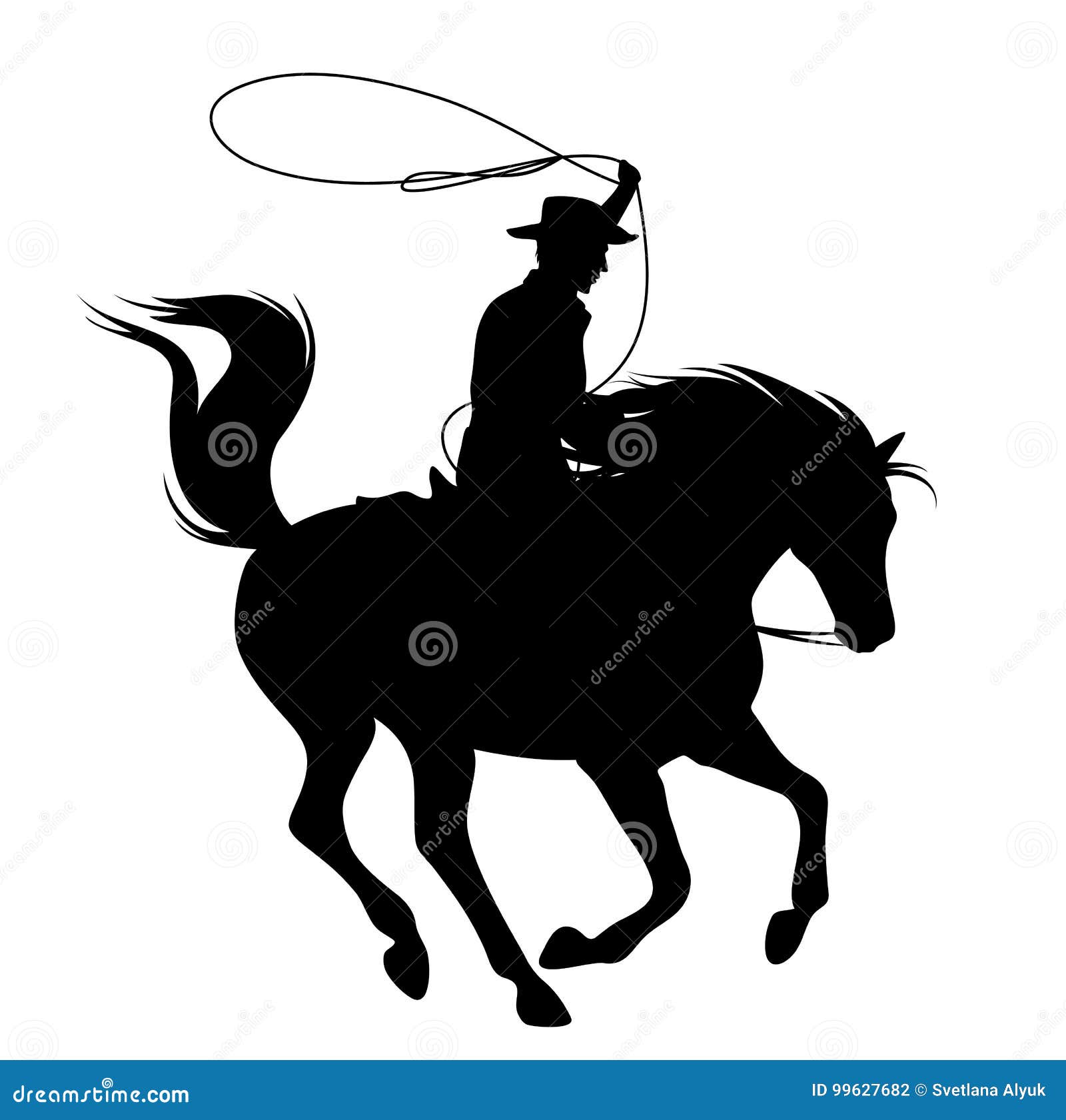 running cowboy clipart