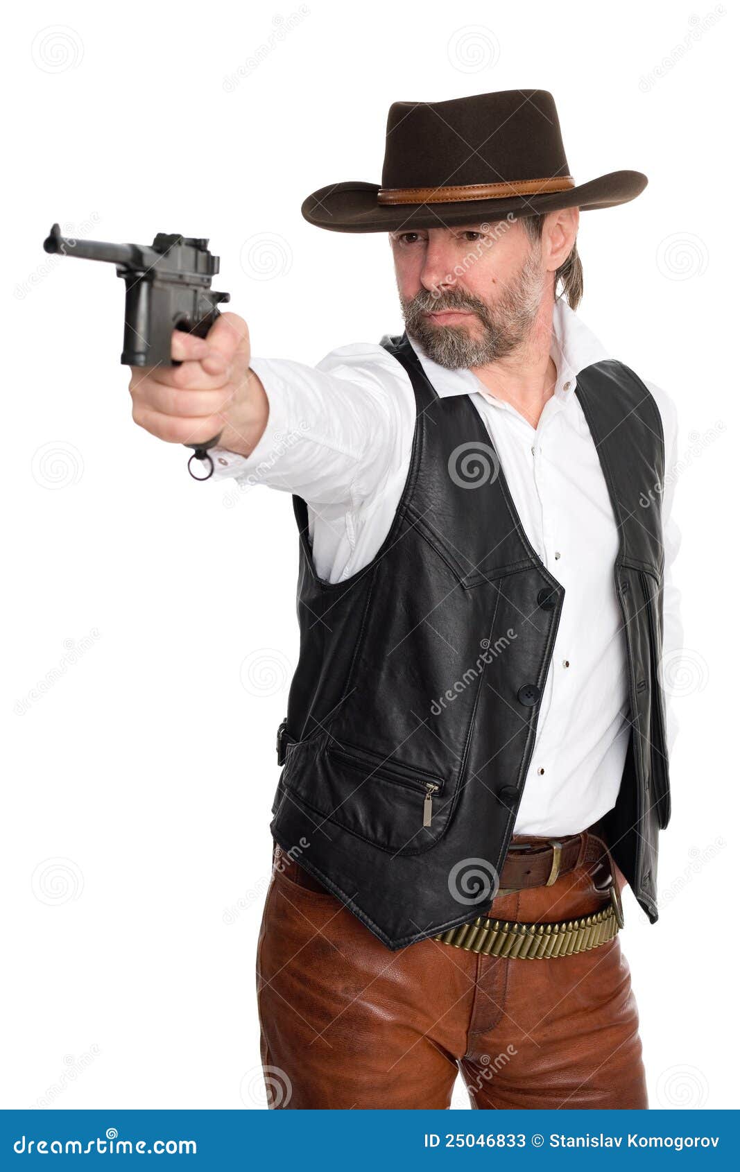 Cowboy Shot From A Pistol Stock Image Image Of Adult