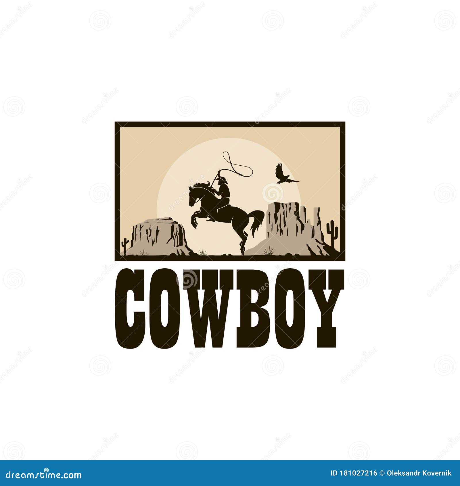 Cowboy Silhouette Illustration Stock Vector - Illustration of mountains ...
