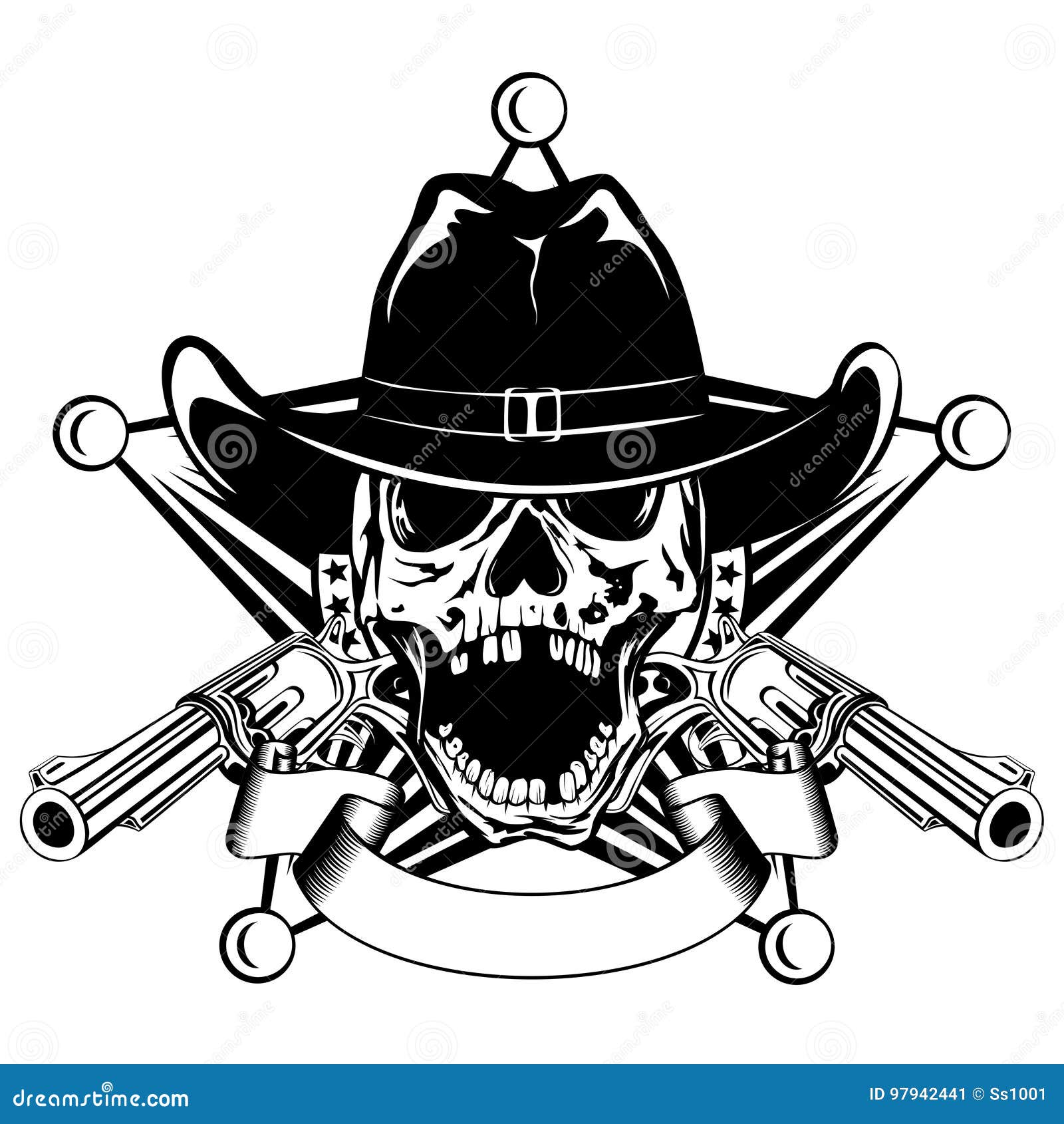 Cowboy star var 12 stock vector. Illustration of revolver - 97942441