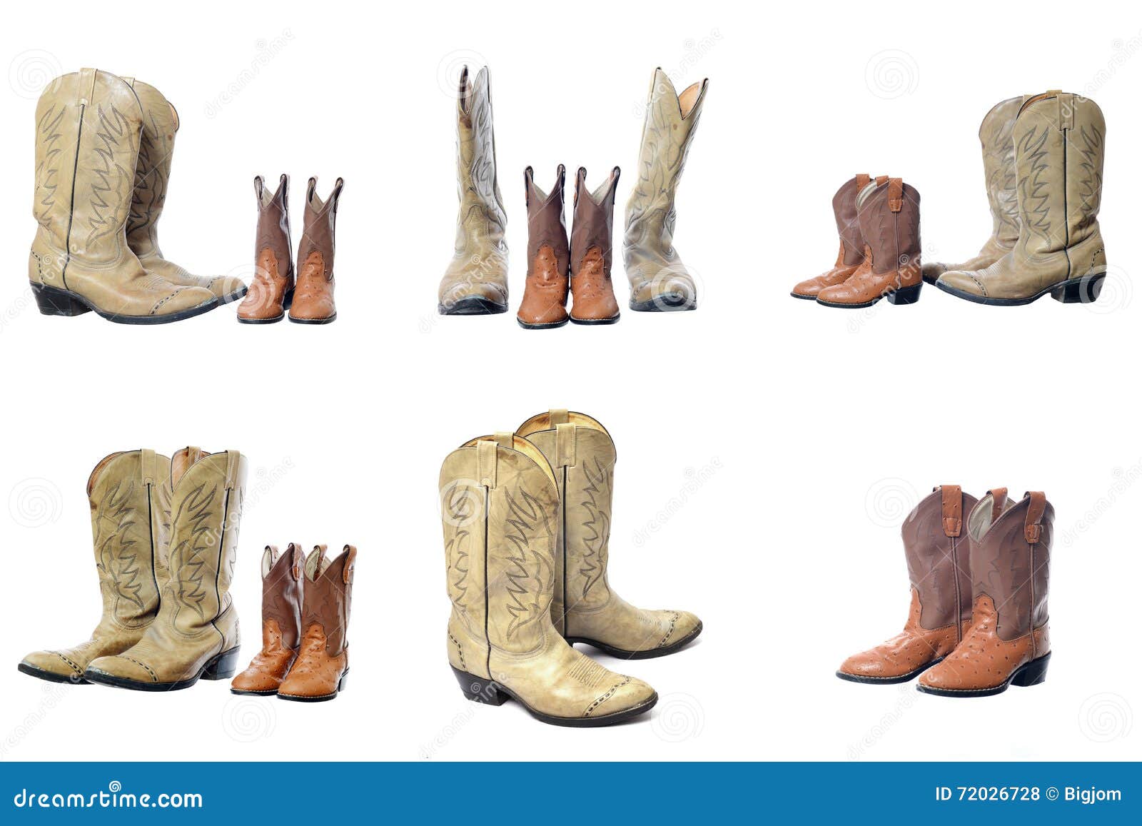 Cowboy Western Boots Isolated on a White Background. Stock Photo Image of single, boots 72026728