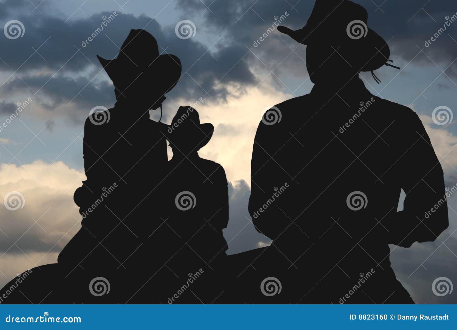 cowboys in the morning silhouette
