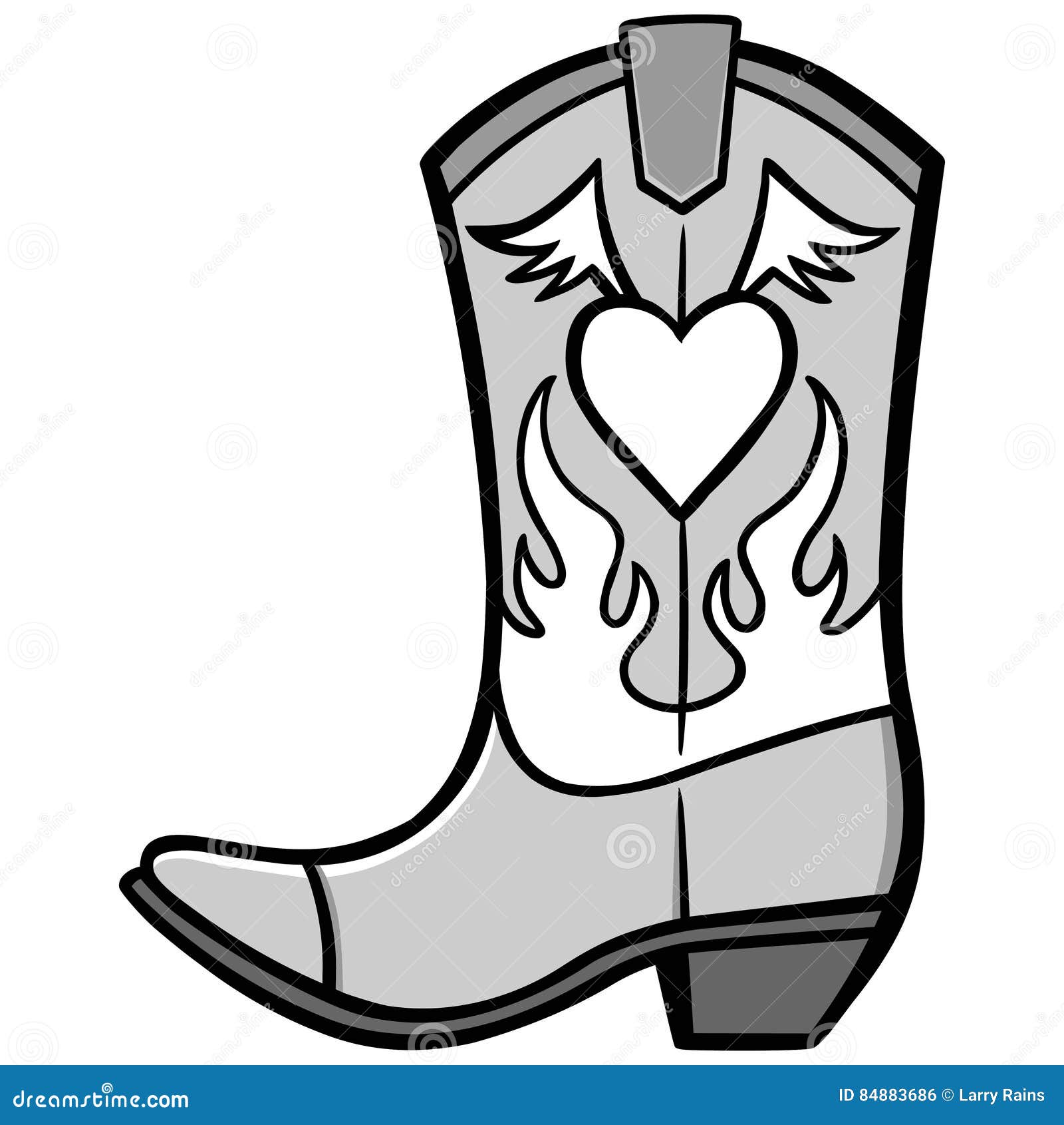 Cowgirl Boot Illustration stock vector. Illustration of rodeo 84883686