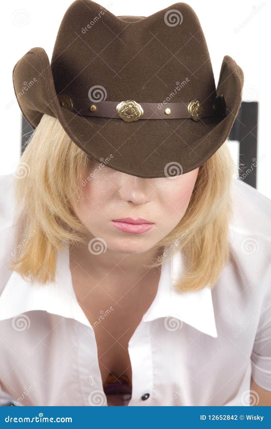 Cowgirl in Brown Hat Closeup Stock Photo Image of west, culture