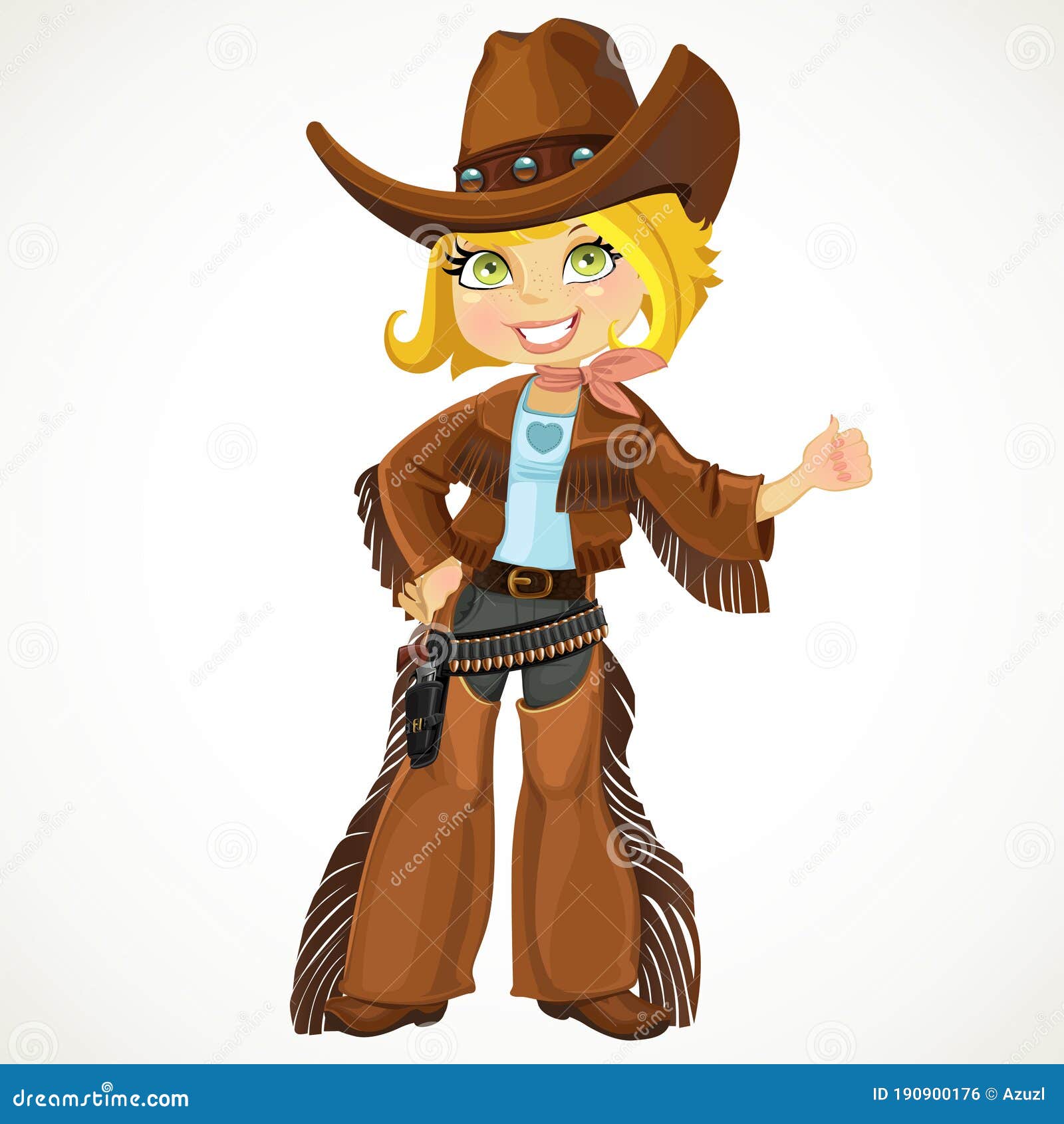 Cowgirl With Colt Stock Vector Illustration Of Cutie 190900176