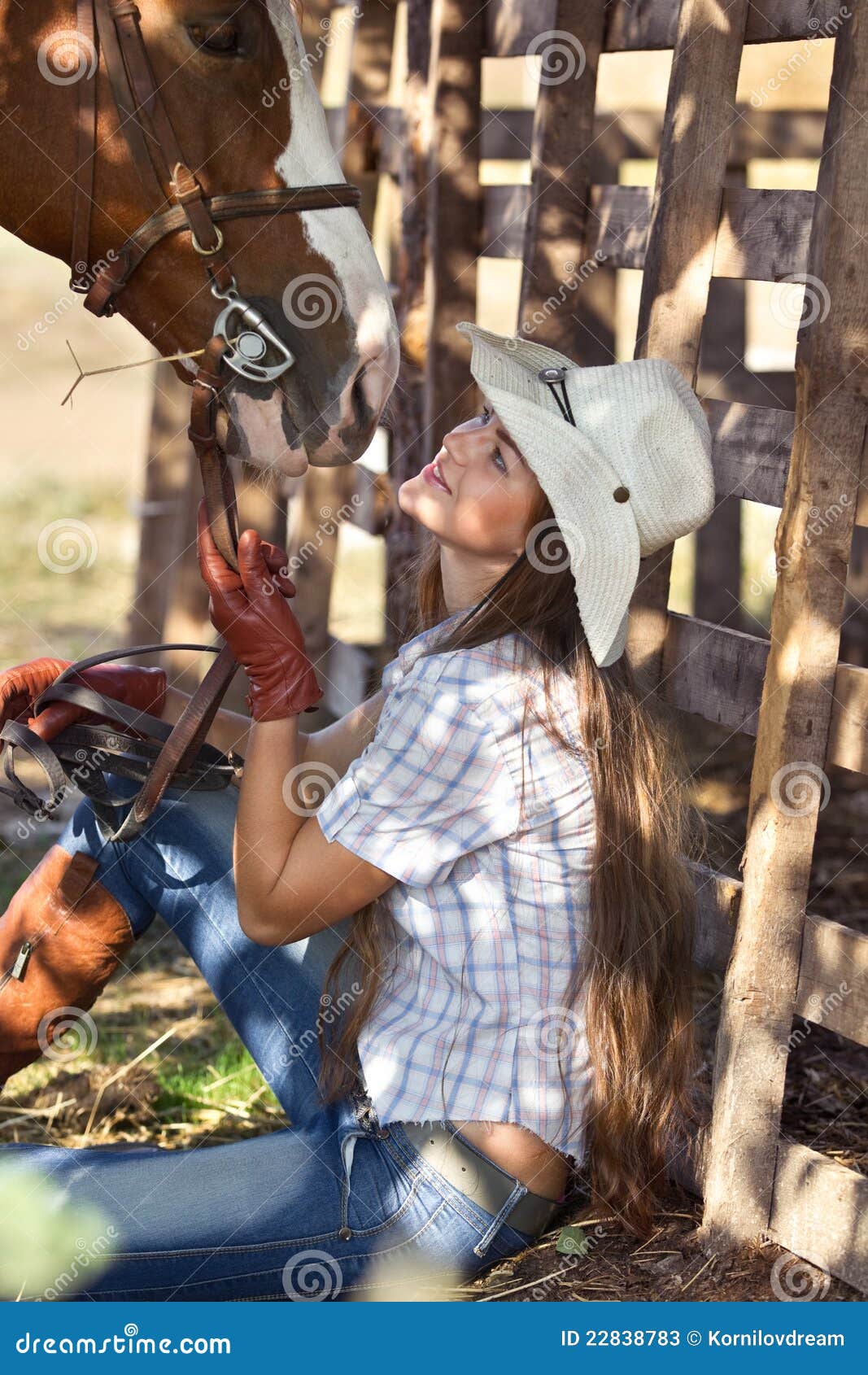 Cowgirl With Horse Stock Photos - Image: 22838783