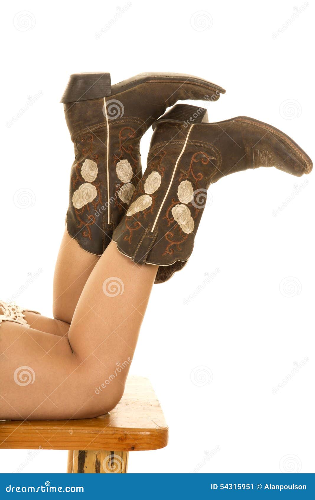 Cowgirl Legs In Boots Kicked Up Stock Image Image Of Beautiful Adult 54315951