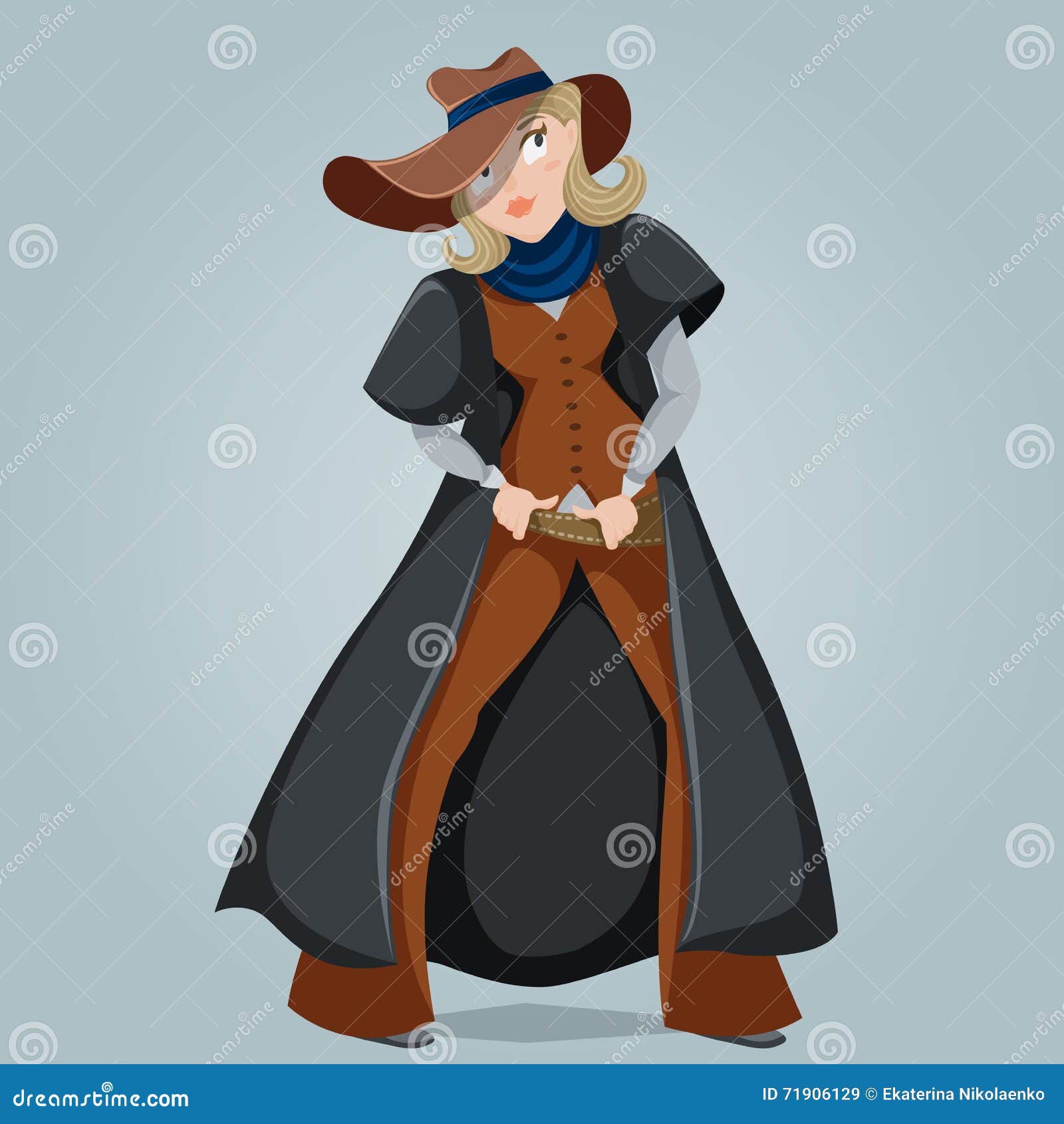 Cowgirl Personaggio Dei Cartoni Animati Divertente Illustrazione Vettoriale  - Illustrazione di adulto, signora: 71906129