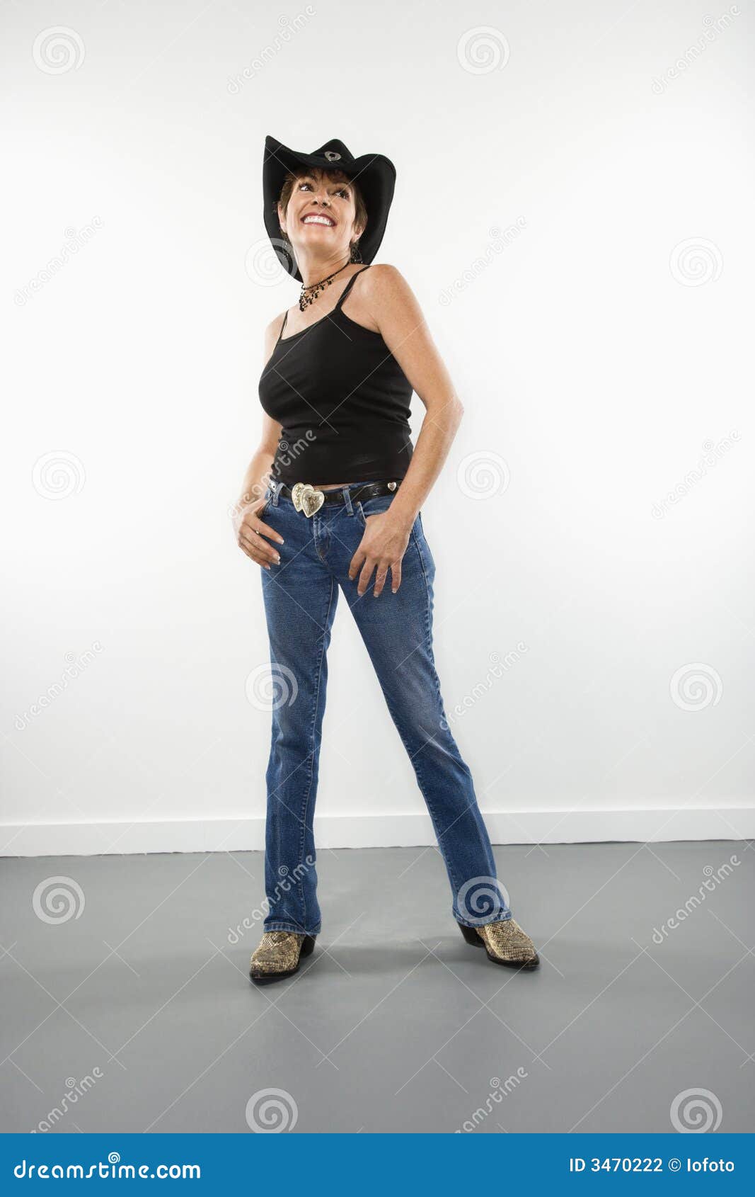 Cowgirl portrait. stock photo. Image of aged, length, space - 3470222