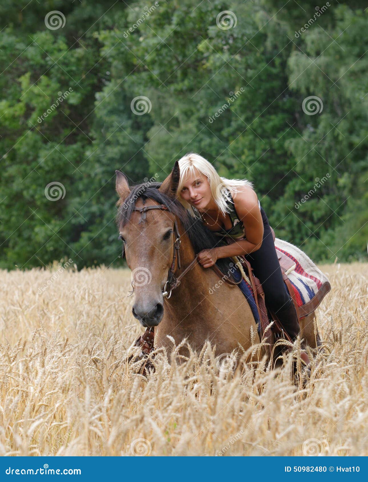 Blonde Cowgirl Riding