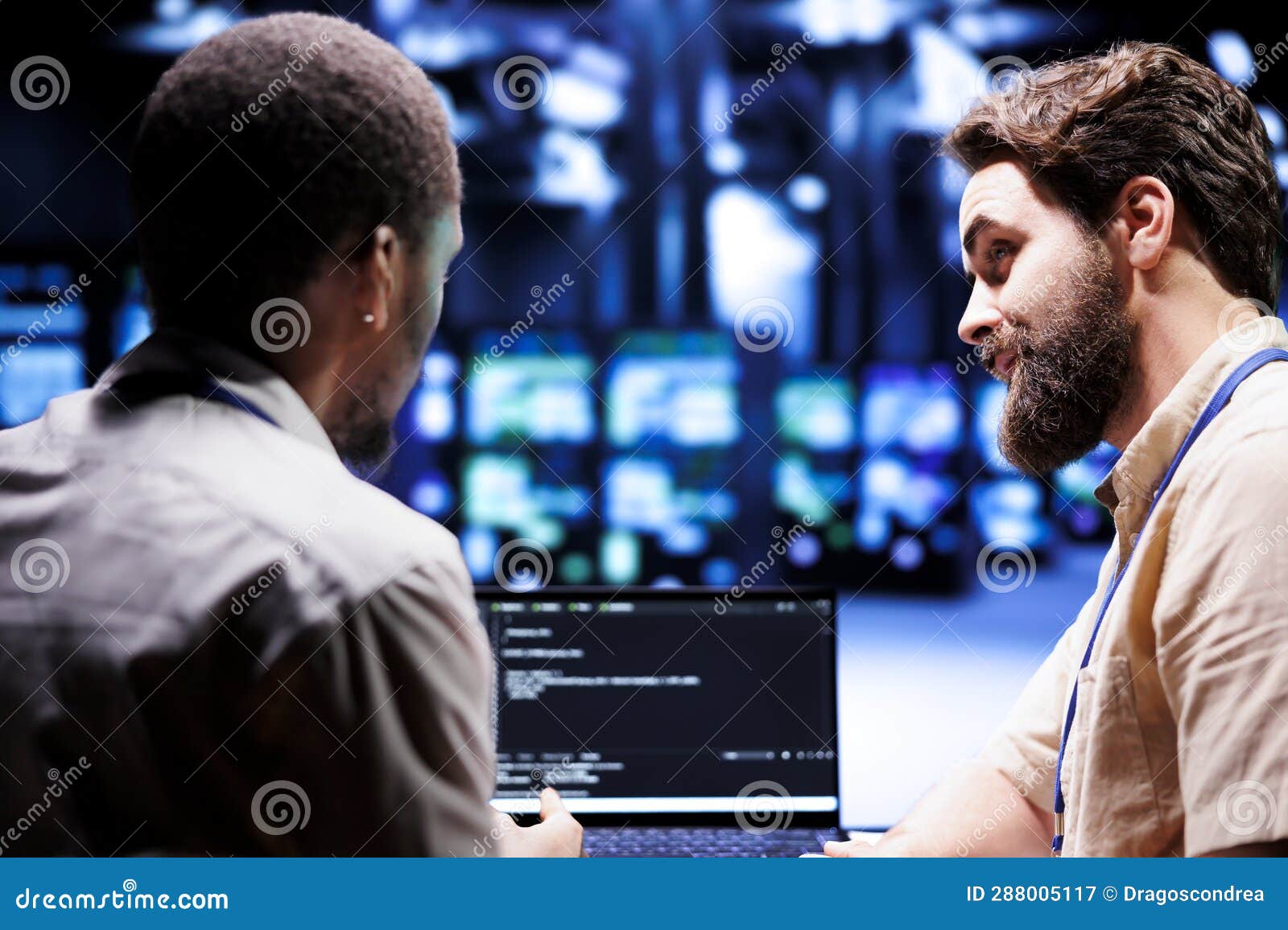 Admins Writing Blade Servers Code Stock Image Image of maintenance