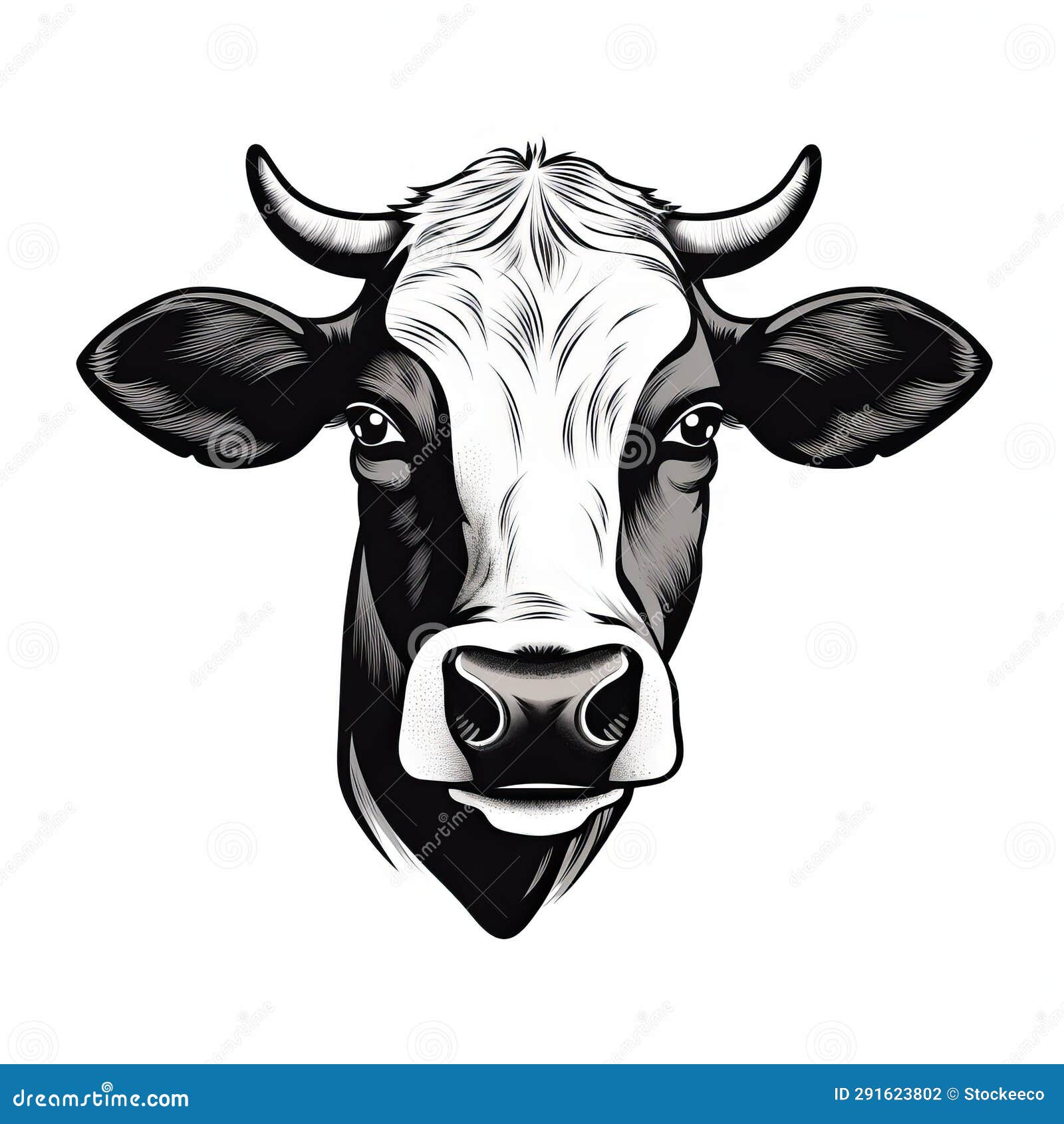 cow head portrait   - eye-catching and creative