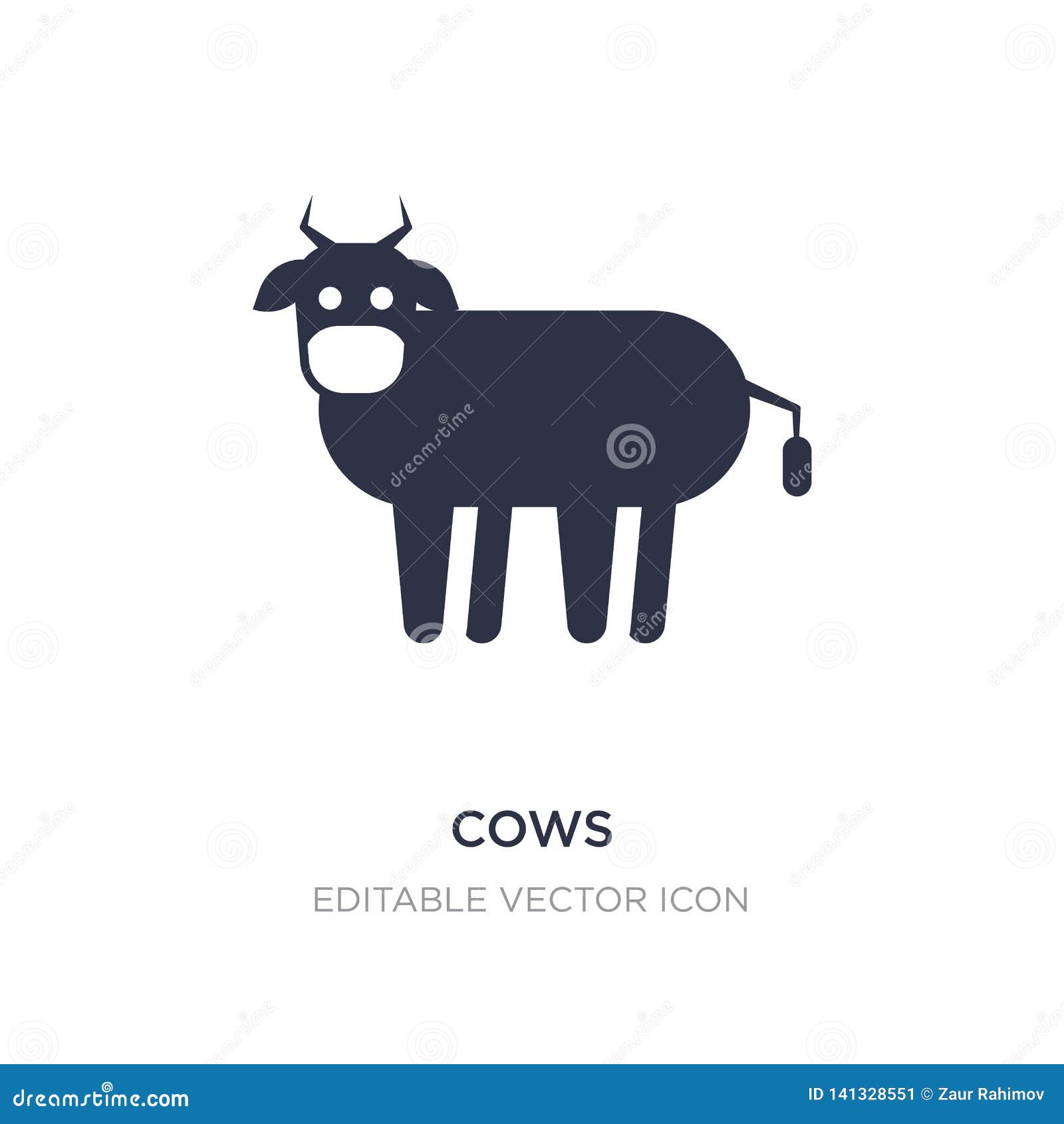 Cows Icon On White Background. Simple Element Illustration From Animals