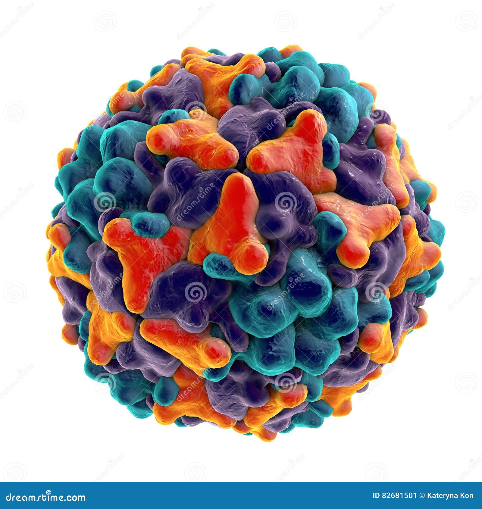 Coxsackievirus, An RNA Enterovirus Stock Illustration CartoonDealer