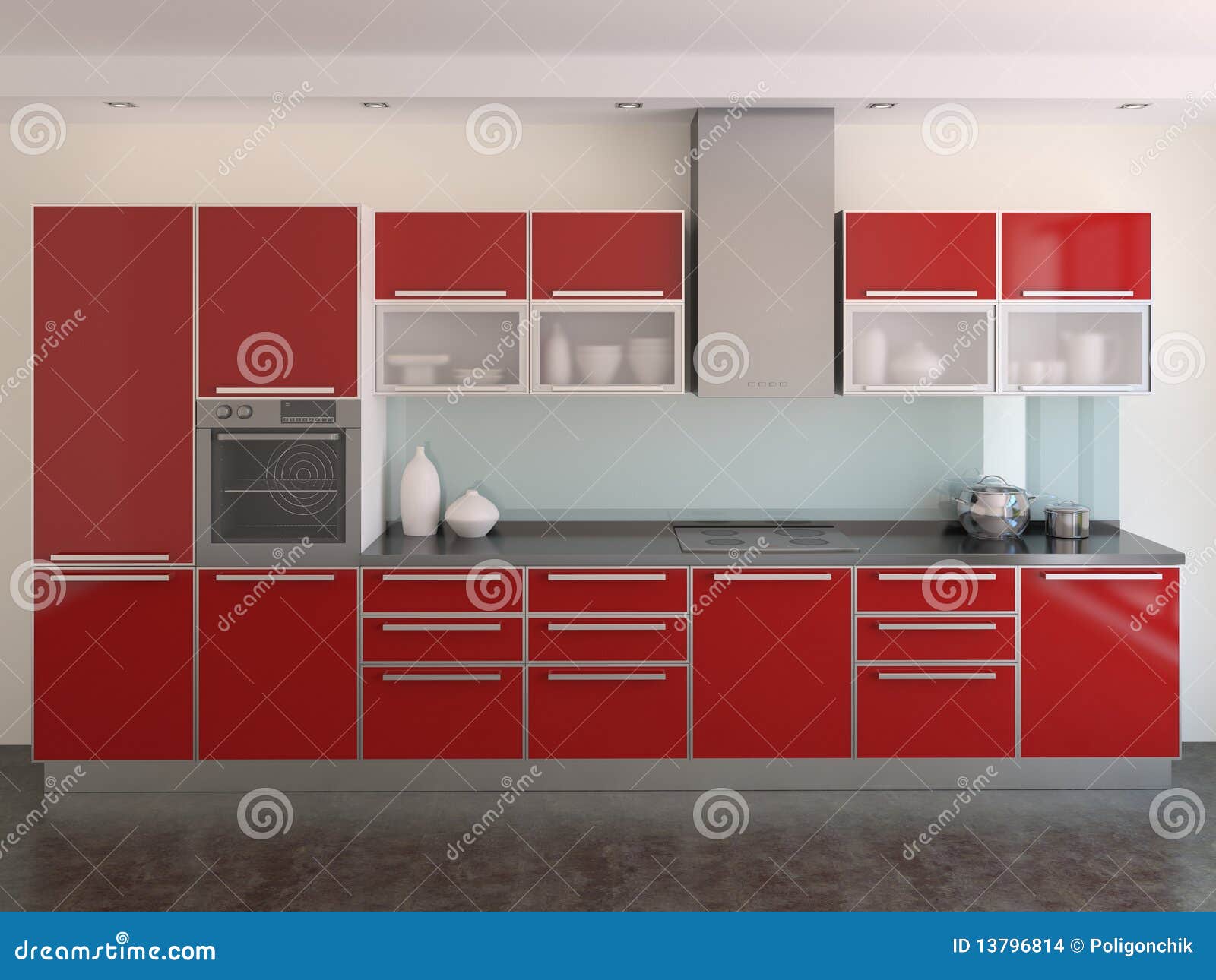#872726 Cozinha Vermelha Moderna Imagens de Stock Imagem: 13796814 1300x1065 px Projeto Cozinha Vermelha #2715 imagens
