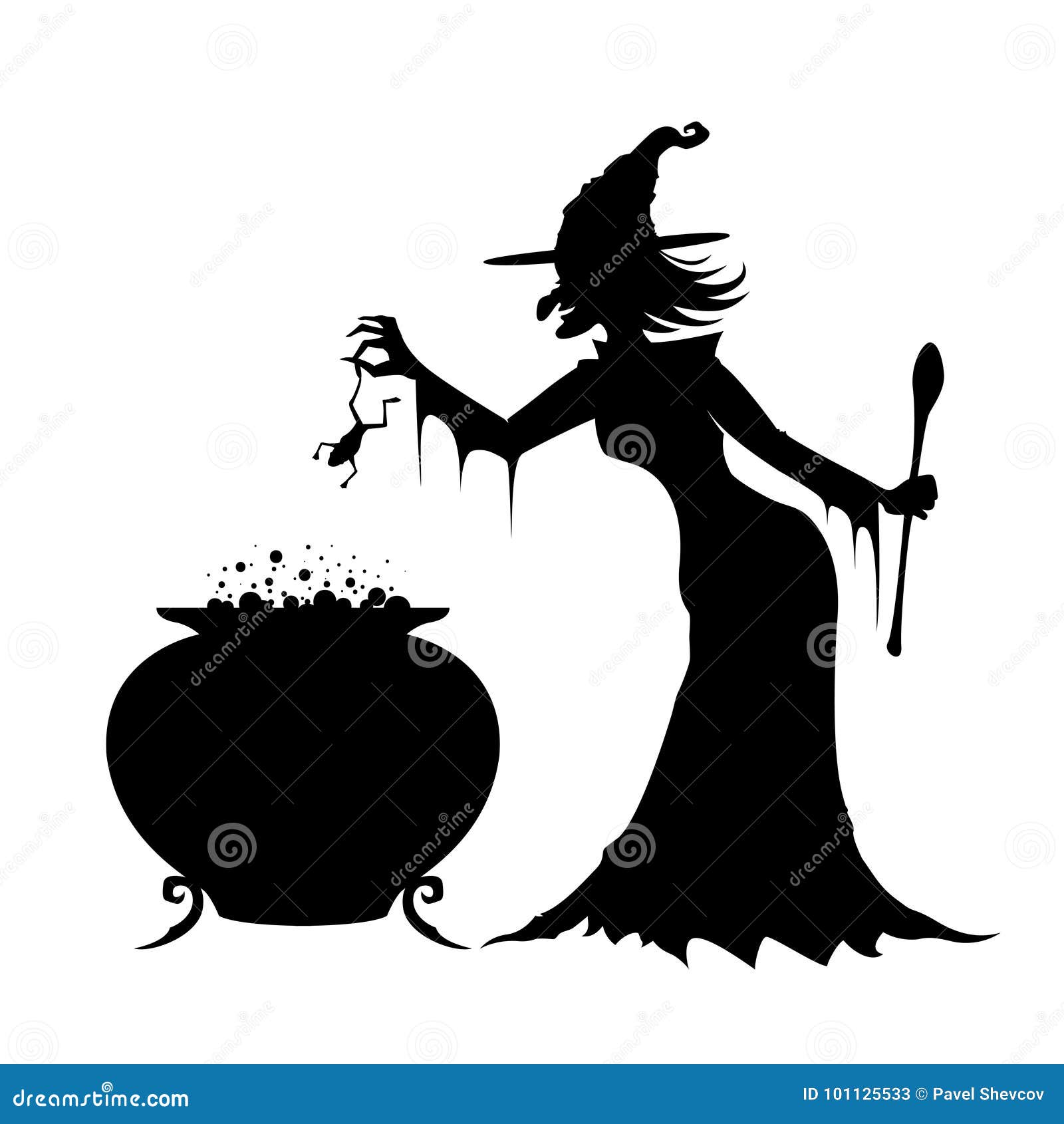 Bruxa feia vestida de preto com o chapéu preto está preparando uma poção em  um caldeirão., Banco de Video - Envato Elements