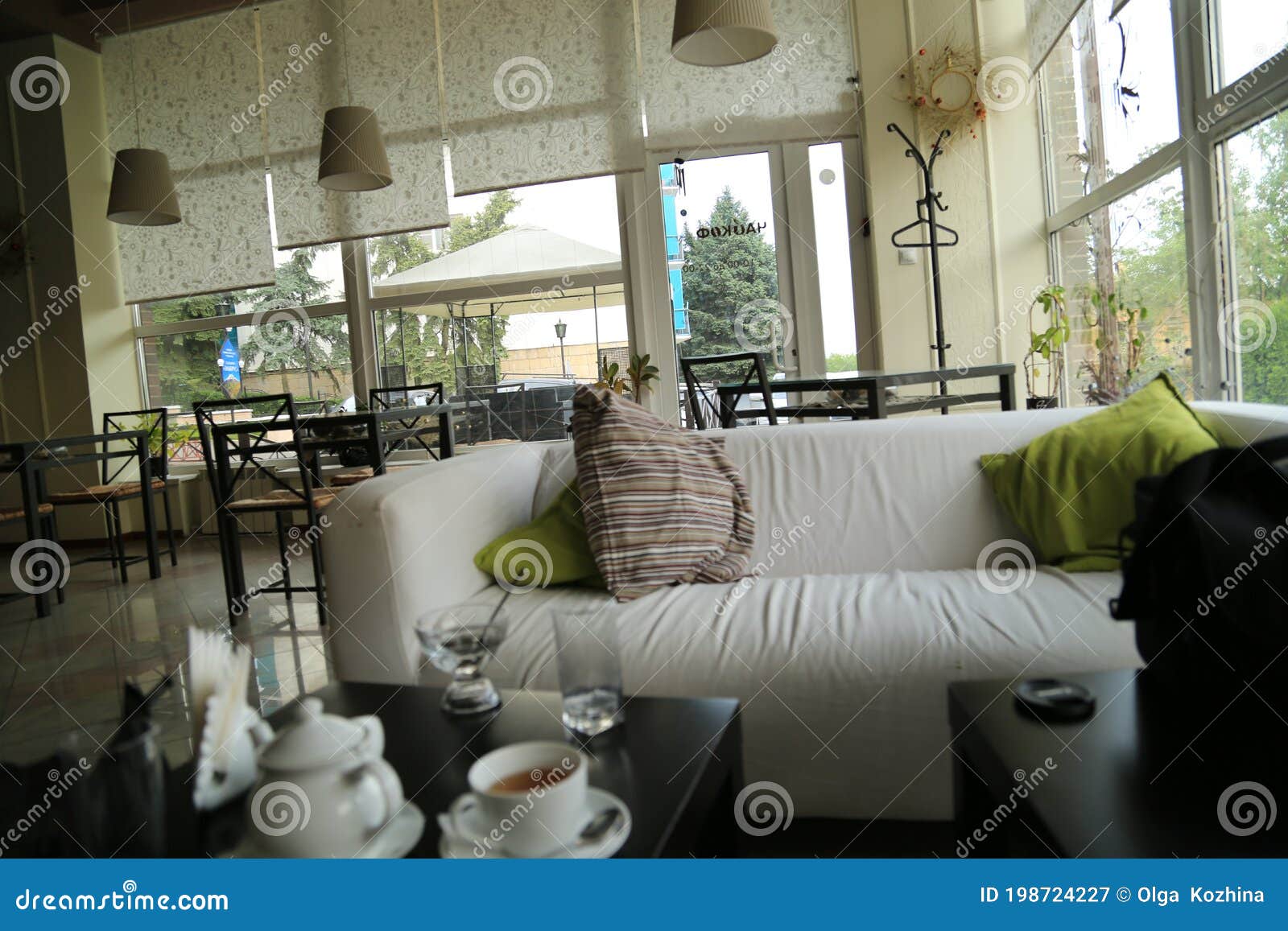 The Interior of the Tea Room in the Cafe. a Cozy Cafe. Stock Image