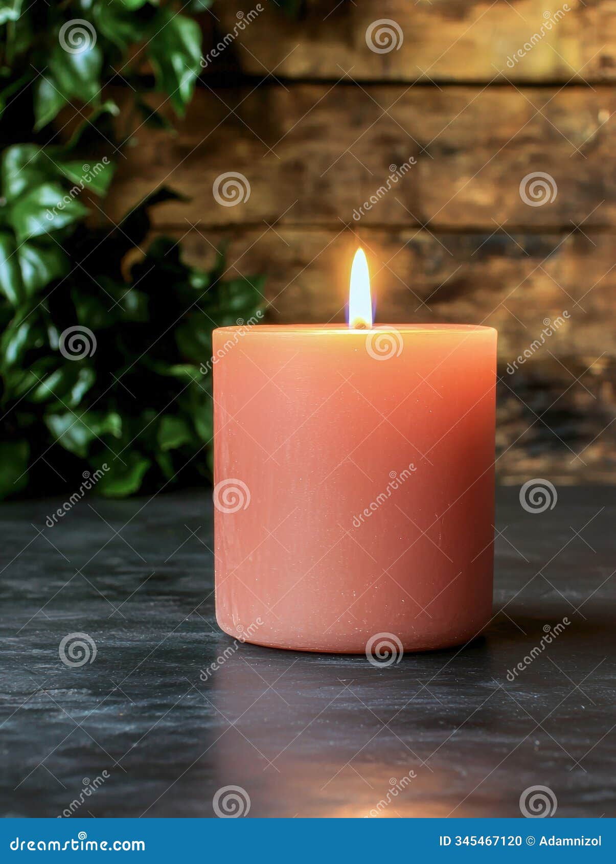 cozy candle flame in rustic setting