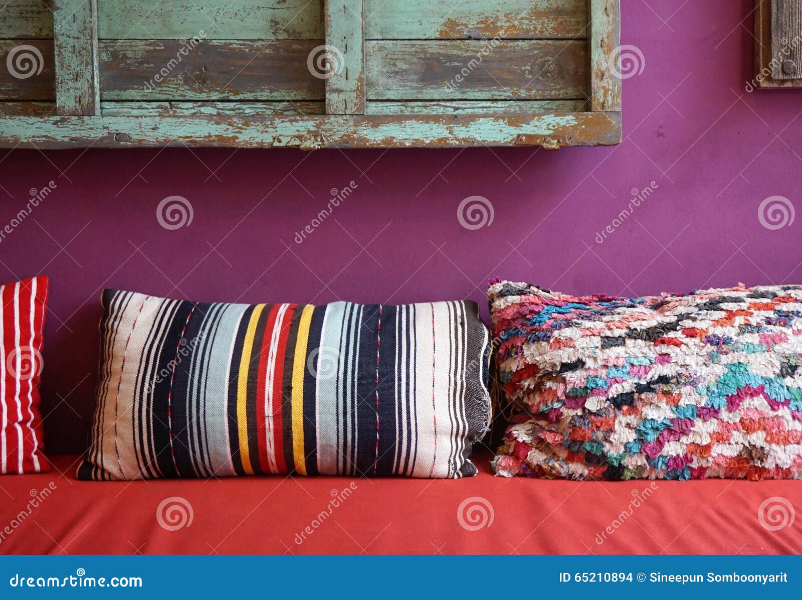 Cozy Colorful Pattern Throw Cushion Stock Photo - Image of cushion ...