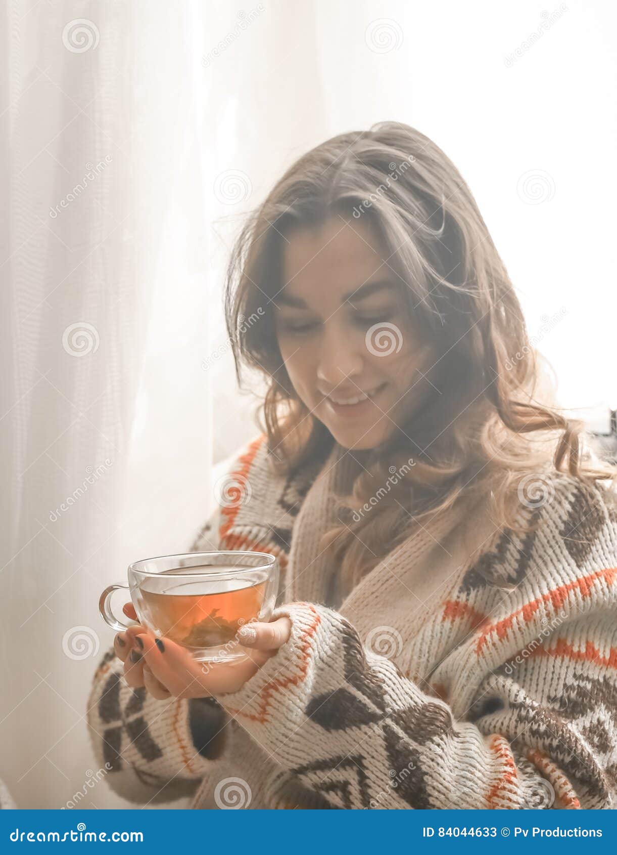 Cozy Cup of Tea the Girl in the Hands Stock Image - Image of rustic ...