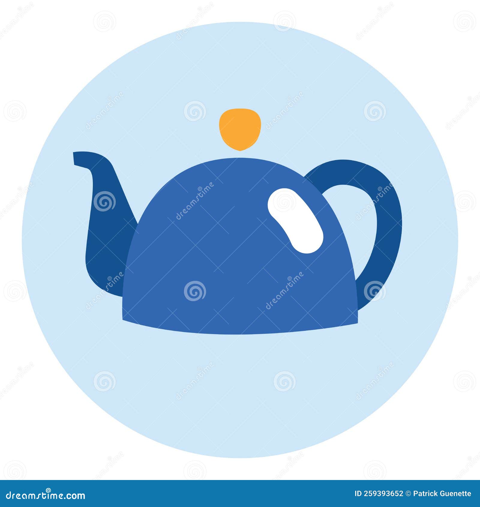 Cozy evening teapot, icon stock vector. Illustration of drink 259393652