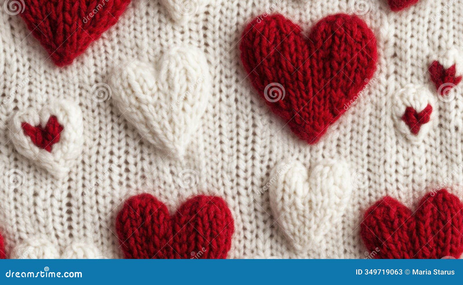 cozy knitted sweater featuring red and white hearts for a warm touch
