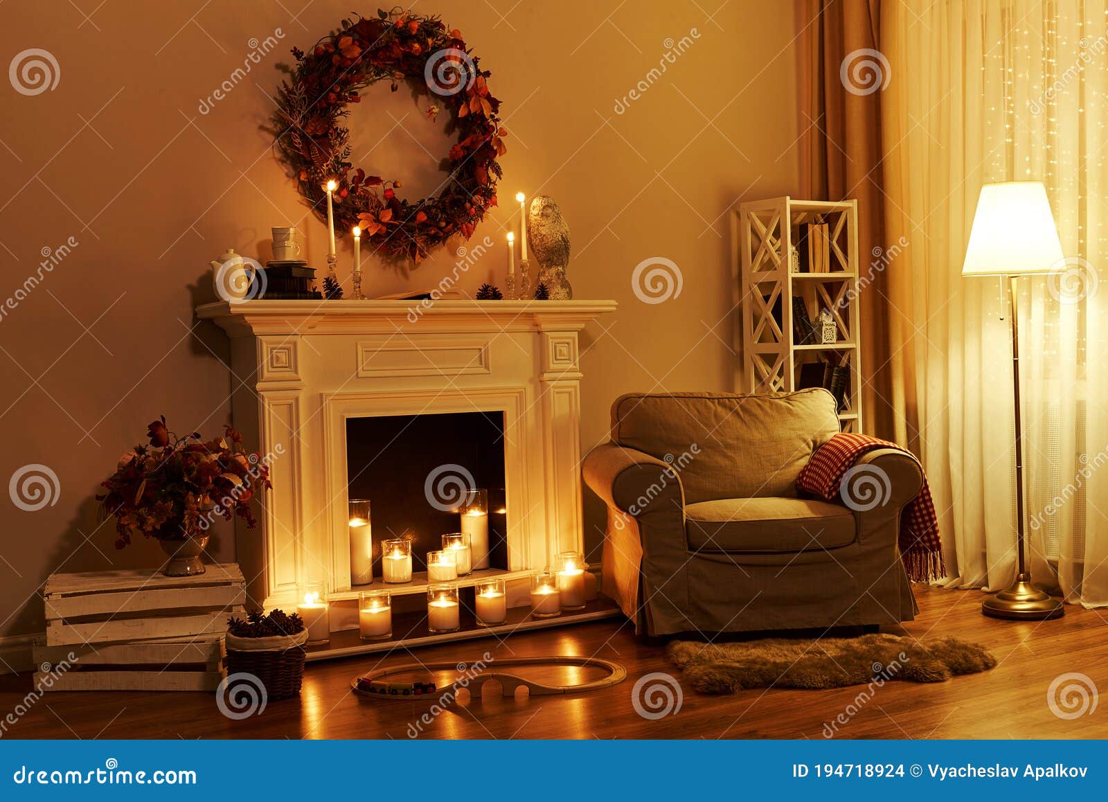 Cozy Living Room Interior Inspired by Autumn Colors Stock Photo - Image ...