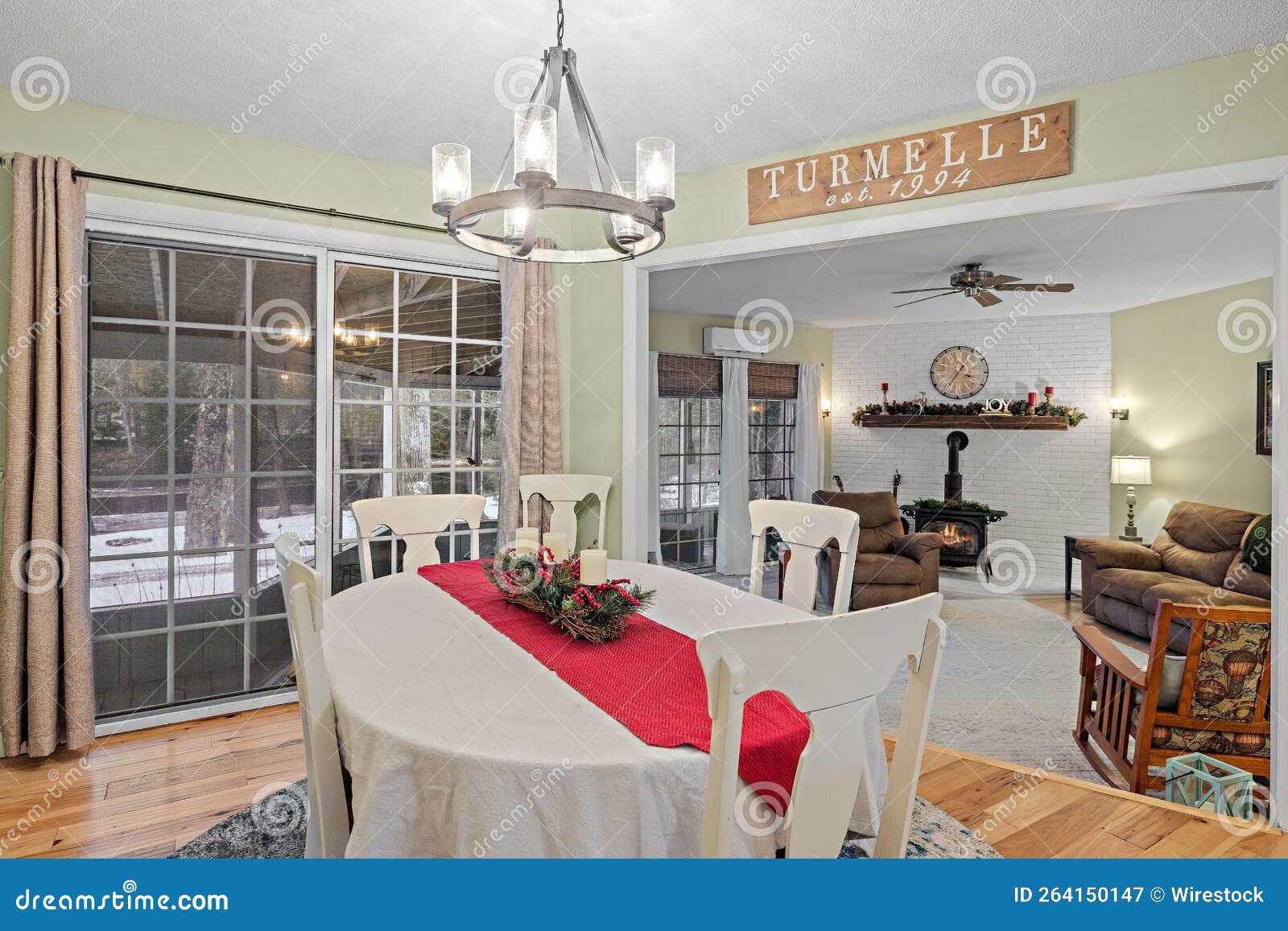 Cozy Living Room with a Table and Chairs Stock Image Image of