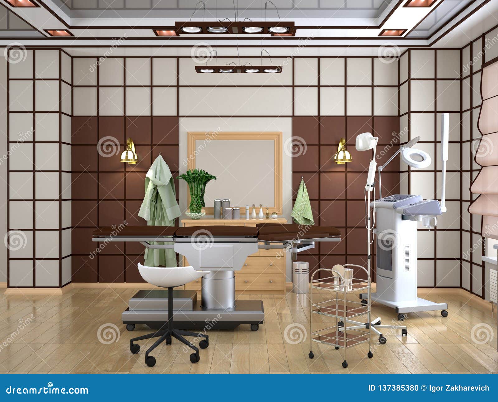 Cozy Room With Equipment In The Clinic Of Dermatology And