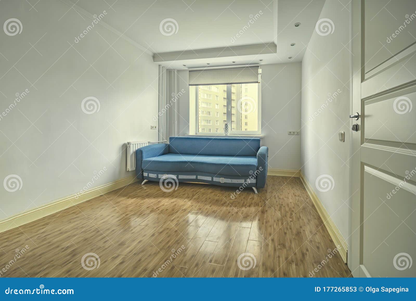 cozy small studio apartment interior in daylight