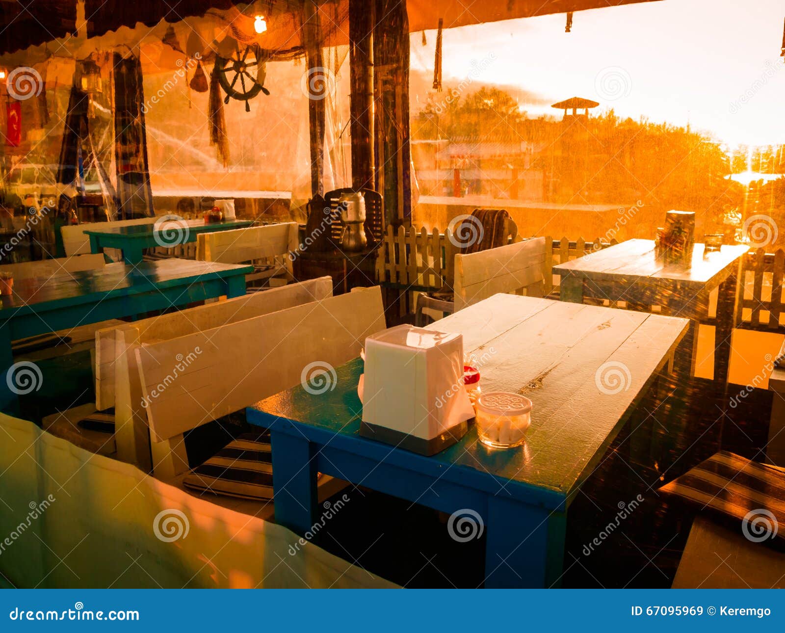 Cozy Turkish Restaurant In The Sunset Stock Image Image Of