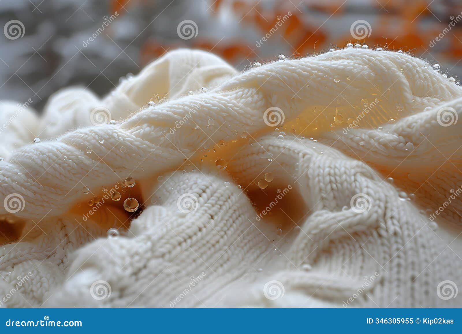cozy winter knitwear with water droplets for seasonal   generative ai
