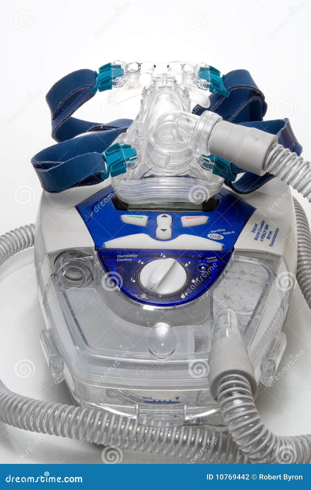 CPAP Machine With Hose And Mask For Nose. Treatment For People With