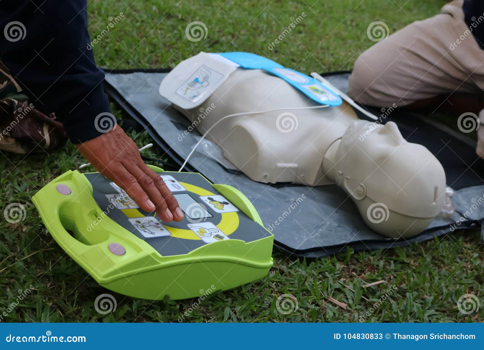 CPR and AED Training for Rescue and First Aid Stock Image Image of
