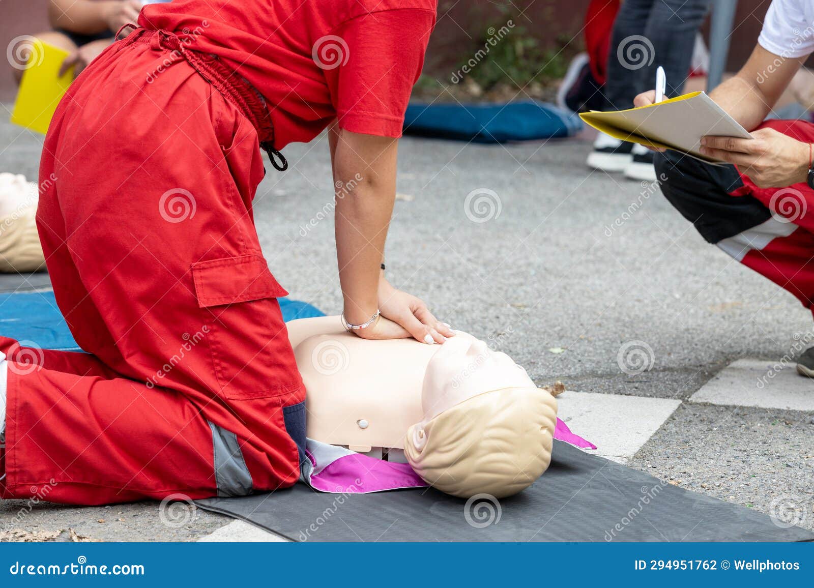 CPR Cardiopulmonary Resuscitation and First Aid Class Stock Photo