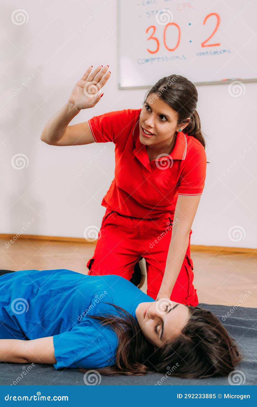 CPR Training - Cardiopulmonary Resuscitation Course Demonstration. Life