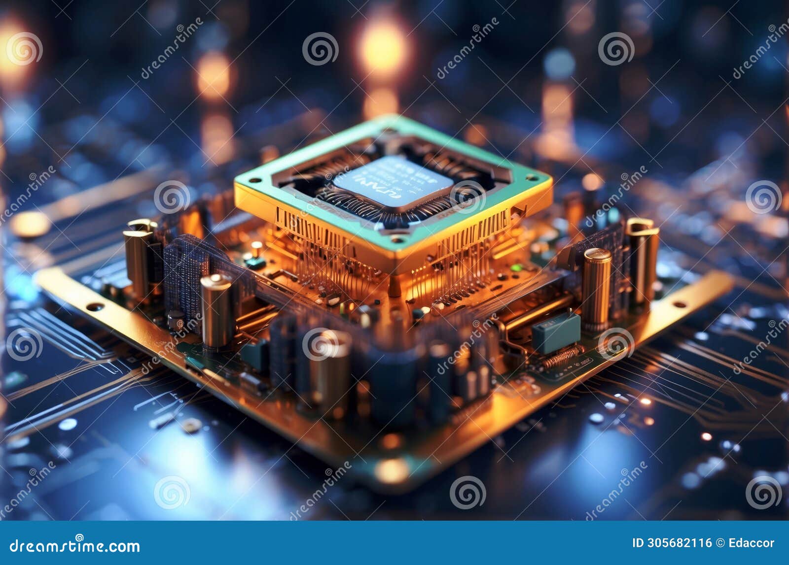 CPU, Close Up of Central Processing Unit and Circuits of Advanced