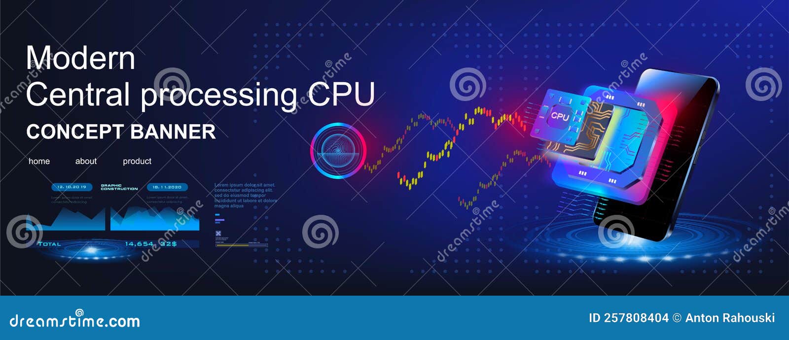 CPU. New Generation Computer Processor. Innovative Chip For Processing