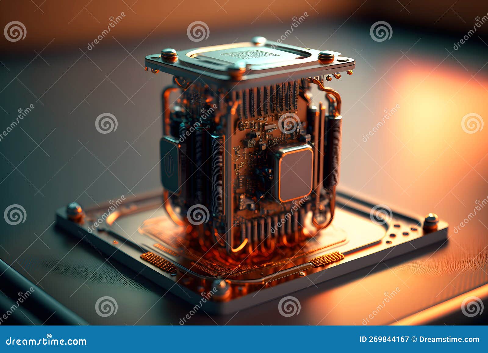 CPU Processor with Modern Futuristic Technology Appearance. Neural