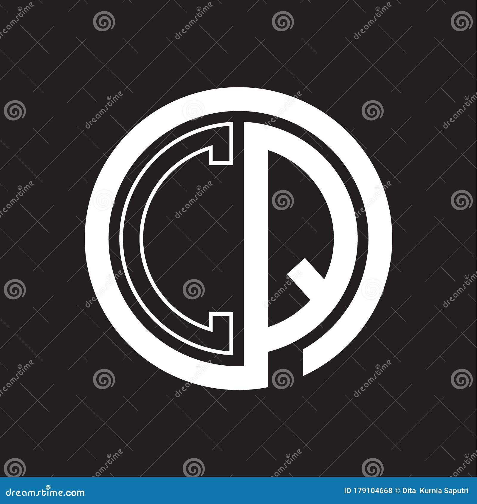 CQ Logo with Circle Rounded Negative Space Design Template Stock Vector ...