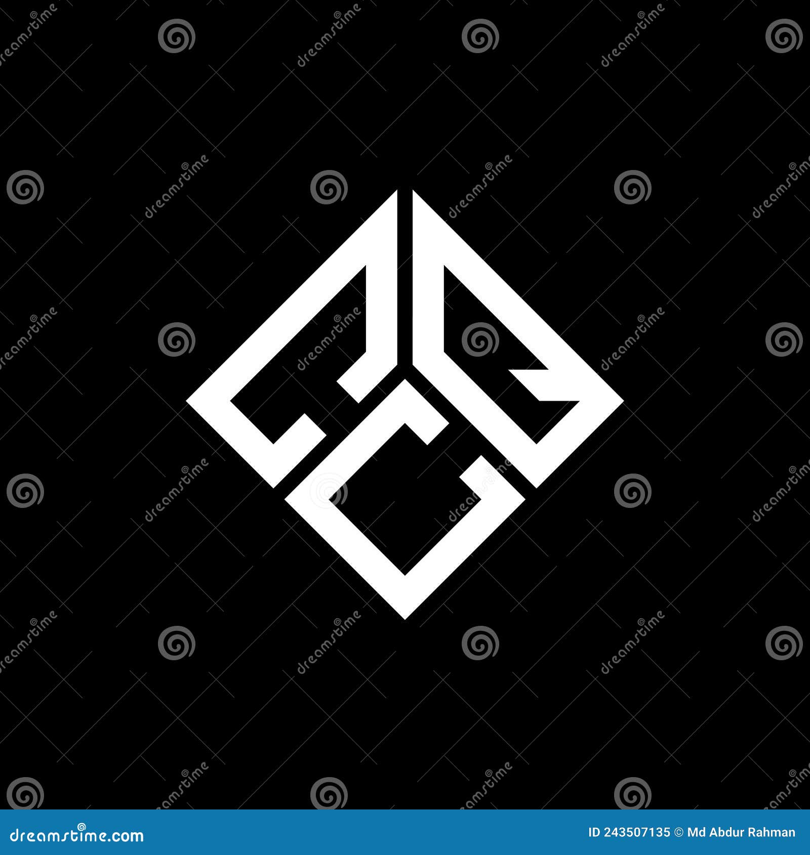 cqc letter logo  on black background. cqc creative initials letter logo concept. cqc letter 