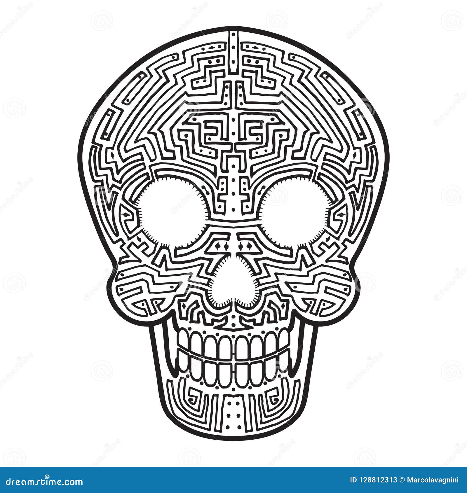 Reclamación Silenciosamente regla Cráneo De Calavera Del Mexicano Ilustración del Vector - Ilustración de  circuito, muerto: 128812313