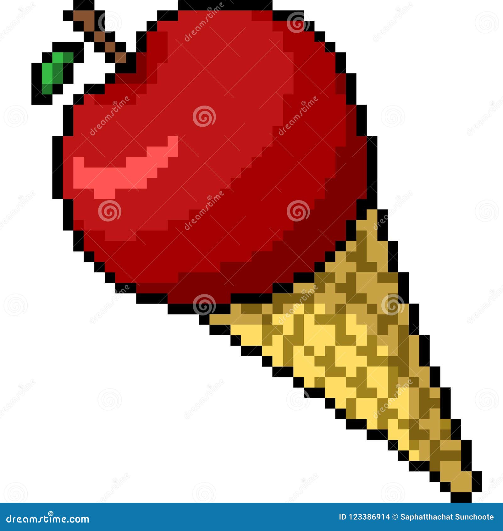 Crème Glacée De Pomme Dart De Pixel De Vecteur Illustration