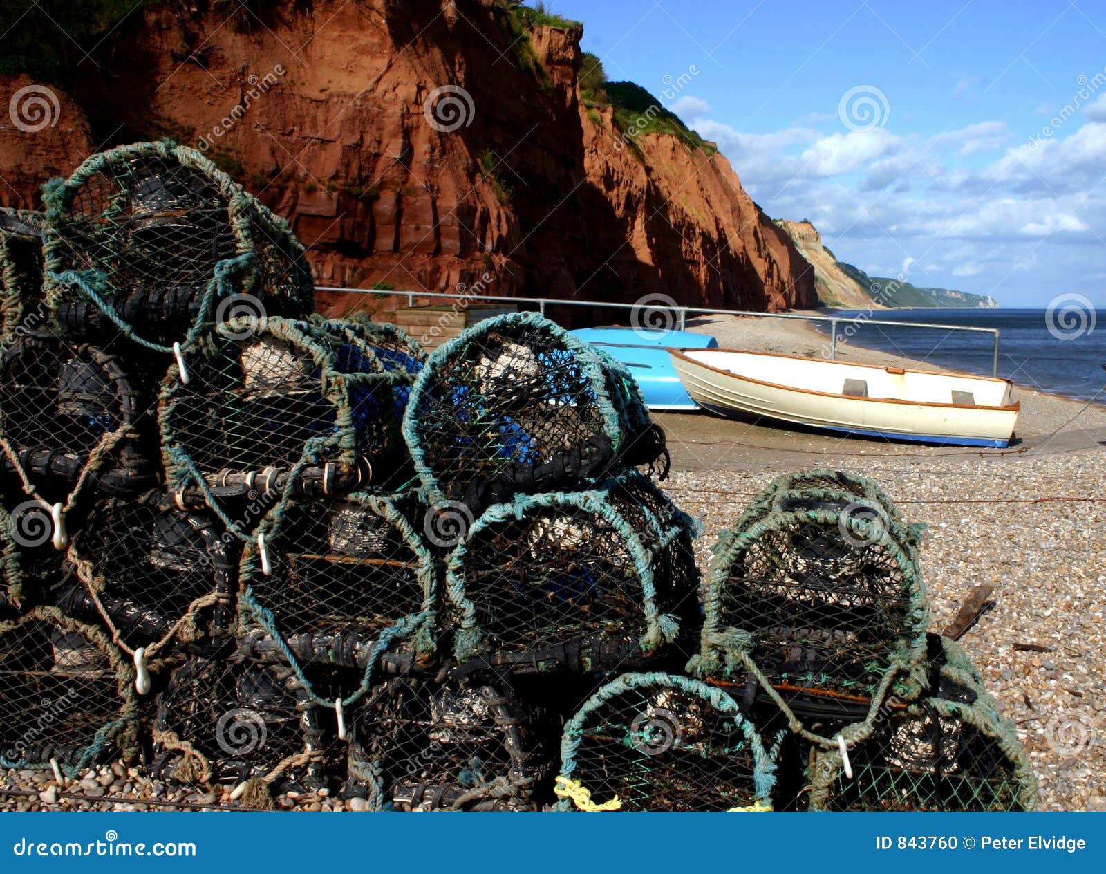 Crab Baskets at Sidmouth Beach Stock Photo Image of basket, catch 843760